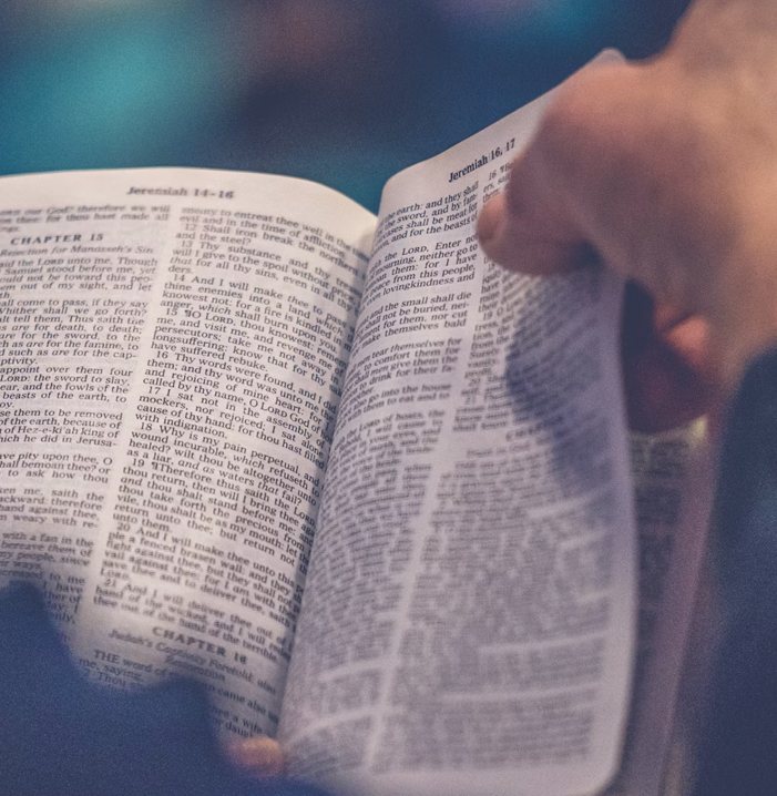 someone reading the bible